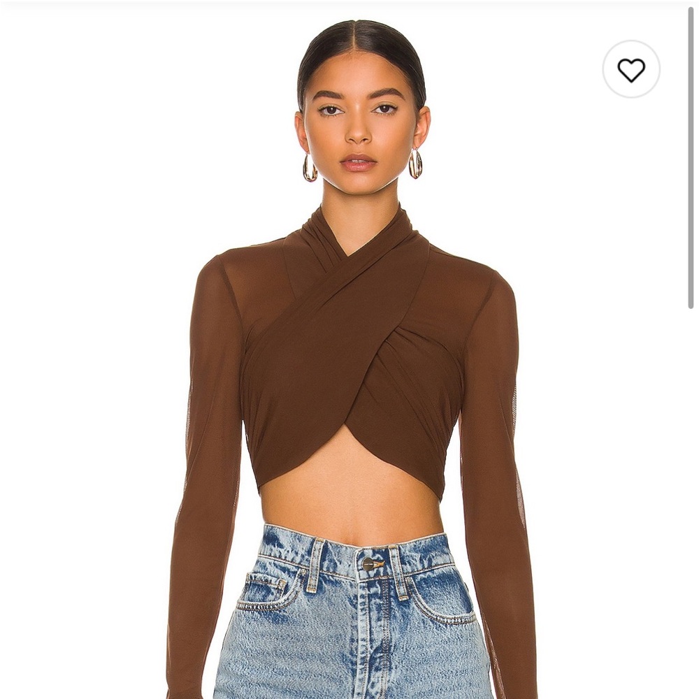 Bardot Chocolate Brown Wrap Blouse